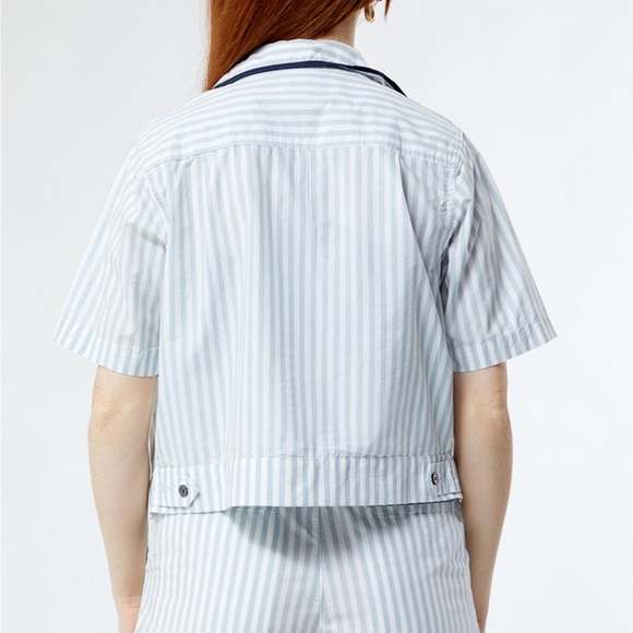 OBEY  Serena Striped Utility Shirt Cropped Button Up - Picture 4 of 8